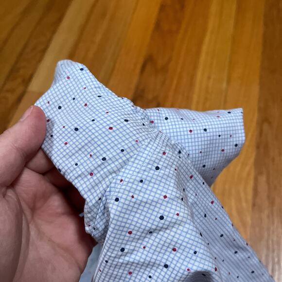 Robert Graham Short Sleeve Shirt Dot Pattern Over Grid Floral Flip Size Small - Picture 10 of 12